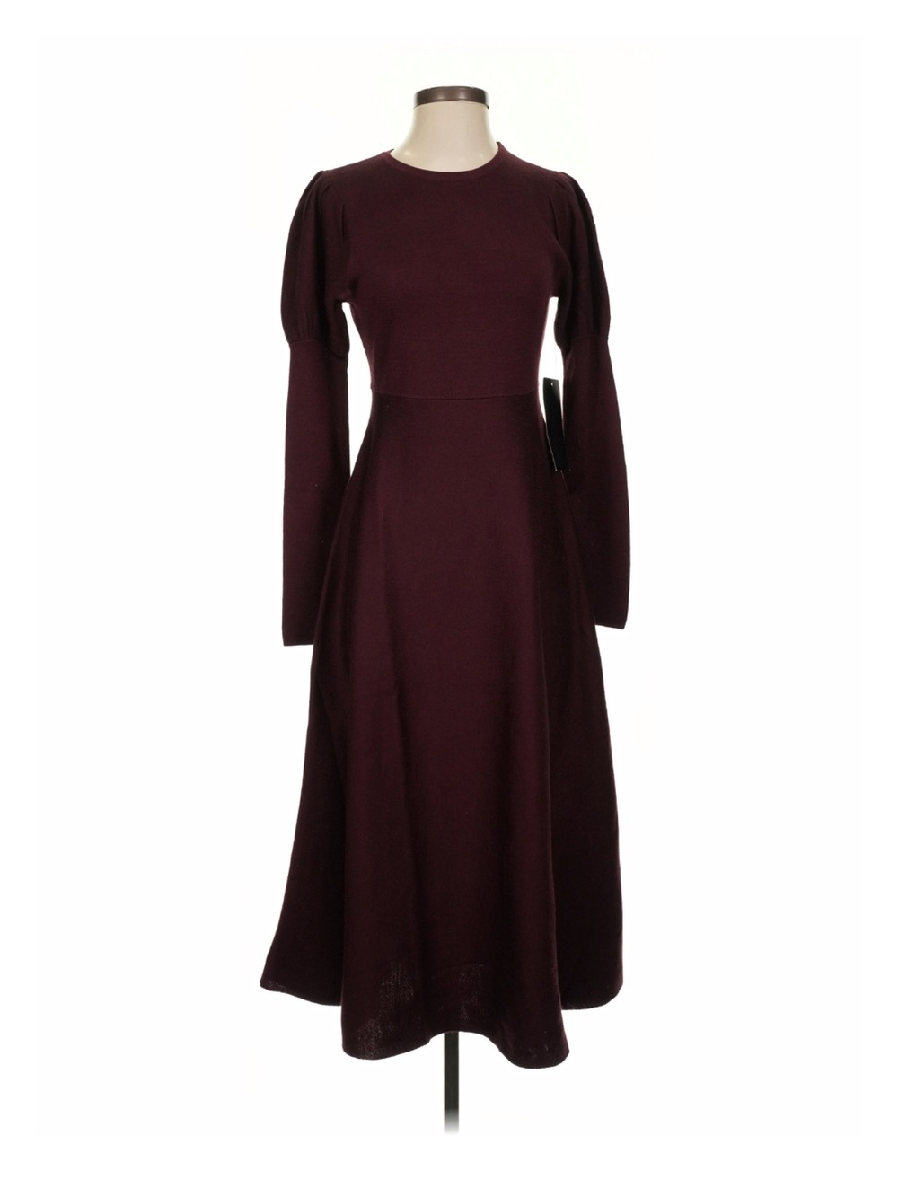 Pomander Place Long Sleeve Midi Dress in Burgundy - Picture 1 of 6